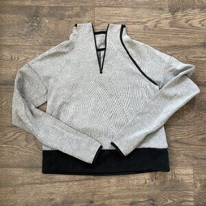 Color Blocked Athletic Quarter Zip Athleisure Running Walking Work Out Warm Up